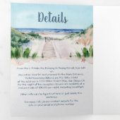 ビーチ結婚式航海の三重招待状 三つ折り招待状 (内部最初)