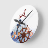 ビーチ結婚式航海の花嫁ギフト ラウンド壁時計 (傾斜)