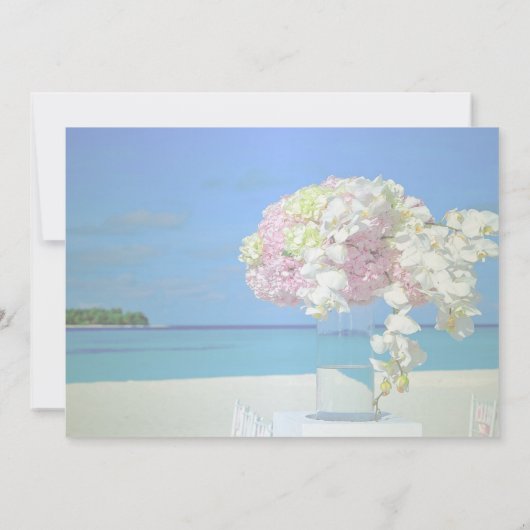 ビーチ結婚式花の日付を保存 セーブザデート (裏面)