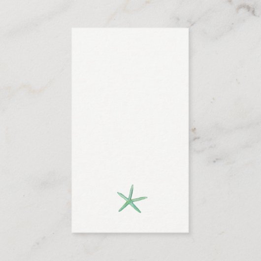 ビーチ結婚式詳細カードとQRコード プレイスカード (裏面)