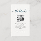 ビーチ結婚式詳細カードとQRコード プレイスカード (正面)
