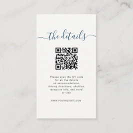 ビーチ結婚式詳細カードとQRコード プレイスカード