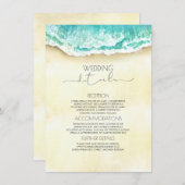 ビーチ結婚式詳細情報ゲスト エンクロージャーカード (正面/裏面)