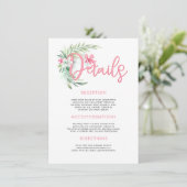 ビーチ結婚式詳細情報ゲスト エンクロージャーカード (スタンド正面)