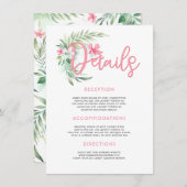 ビーチ結婚式詳細情報ゲスト エンクロージャーカード (正面/裏面)