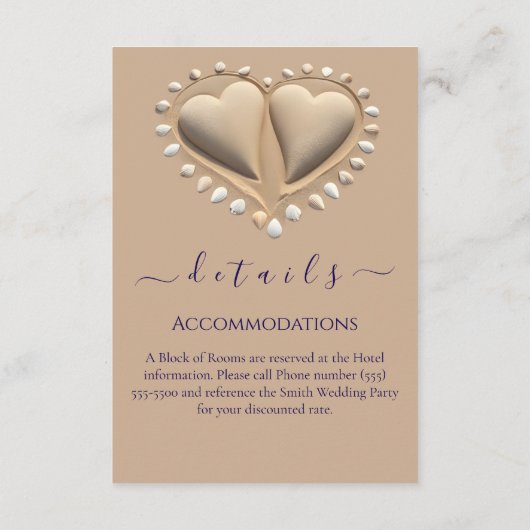 ビーチ結婚式詳細 エンクロージャーカード (裏面)