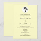 ビーチ結婚式誘導-黄 招待状 (正面/裏面)