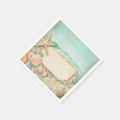 ビーチ結婚式貝2 スタンダードカクテルナプキン (角)
