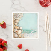 ビーチ結婚式貝3 スタンダードカクテルナプキン (インサイチュ)