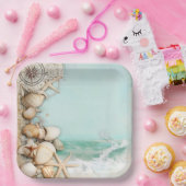 ビーチ結婚式貝3 ペーパープレート (パーティー)