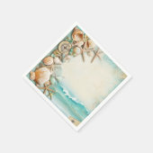 ビーチ結婚式貝 スタンダードカクテルナプキン (角)