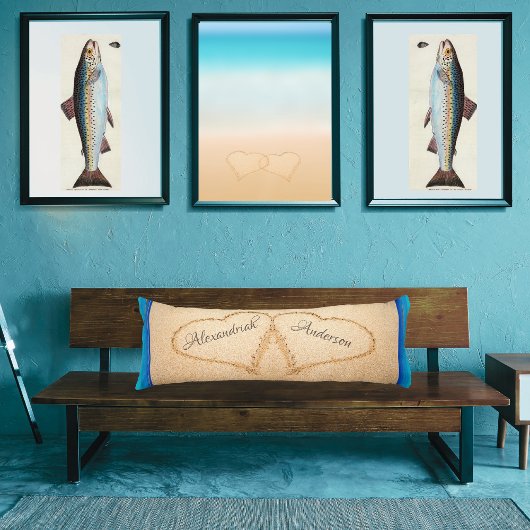 ビーチ結婚式2ハートインサンド抱き枕 ボディピロー