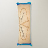 ビーチ結婚式2ハートインサンド抱き枕 ボディピロー (正面縦)