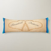 ビーチ結婚式2ハートインサンド抱き枕 ボディピロー (正面)