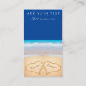 ビーチ結婚式2ハートサンドダークブルー エンクロージャーカード (裏面)