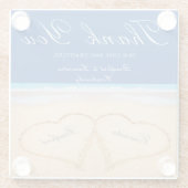 ビーチ結婚式2ハート結婚ズ ガラスコースター (裏面)