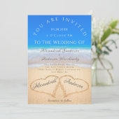 ビーチ結婚式2ハート結婚ズ 招待状 (スタンド正面)