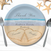 ビーチ結婚式2砂のハート結婚紙 ペーパープレート