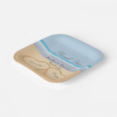 ビーチ結婚式2砂のハート結婚紙 ペーパープレート (傾斜あり)