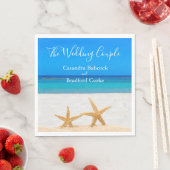 ビーチ結婚式2砂の中のヒトデ結婚ィッシュ スタンダードランチョンナプキン (インサイチュ)