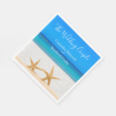 ビーチ結婚式2砂の中のヒトデ結婚ィッシュ スタンダードランチョンナプキン (角)