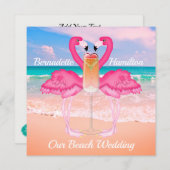 ビーチ結婚式2 招待状 (正面/裏面)