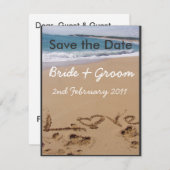 ビーチ結婚式 – お使いのテーマに合わせて色を変更！ セーブザデート (正面/裏面)