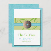 ビーチ結婚式 – アクアブルーサンキューカード サンキューカード (正面/裏面)