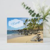 ビーチ結婚式 |ウミガメ |海 |手のひら | RSVP (スタンド正面)