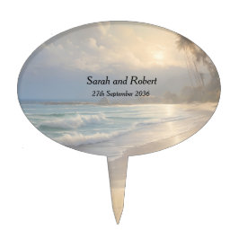 ビーチ結婚式 ケーキピック