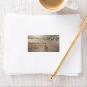 ビーチ結婚式、サンセットシーシェルの文字列のライトラベル ラベル (インサイチュ)