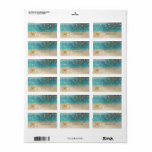 ビーチ結婚式、シーシェルライトラベル ラベル (フルシート)