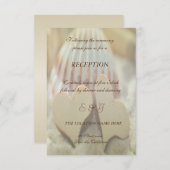 ビーチ結婚式,，シーシェル，ウッドハート披露宴 招待状 (正面/裏面)