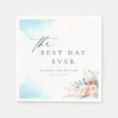 ビーチ結婚式 スタンダードカクテルナプキン (正面)