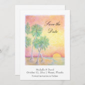 ビーチ結婚式 セーブザデート (正面/裏面)