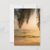 ビーチ結婚式、パームサンセットリハーサルディナー 招待状 (裏面)