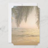 ビーチ結婚式、パームサンセットRSVP 招待状 (裏面)