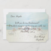 ビーチ結婚式、フローラアーバーブリーズメイドカード 招待状 (裏面)