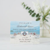 ビーチ結婚式、フローラアーバー、リハーサルディナー 招待状 (スタンド正面)