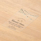 ビーチ結婚式、ライツシーシェルリハーサルディナー アクリル招待状 (レイダウン)