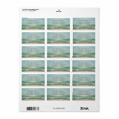 ビーチ結婚式 ラベル (フルシート)