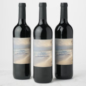 ビーチ結婚式 ワインラベル (ボトル)