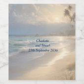 ビーチ結婚式 ワインラベル (シングルラベル)