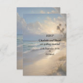 ビーチ結婚式 出欠カード (正面/裏面)