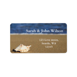 ビーチ結婚式、差出人住所ラベル ラベル