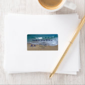 ビーチ結婚式、差出人住所ラベル ラベル (インサイチュ)