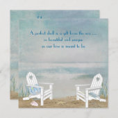 ビーチ結婚式 招待状 (正面/裏面)