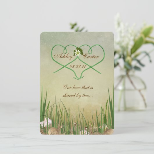 ビーチ結婚式 招待状 (スタンド正面)