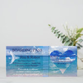 ビーチ結婚式 | 搭乗パスチケット – 宛先 招待状 (スタンド正面)