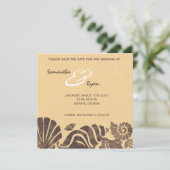 ビーチ結婚式:日付カードの保存 セーブザデート (スタンド正面)